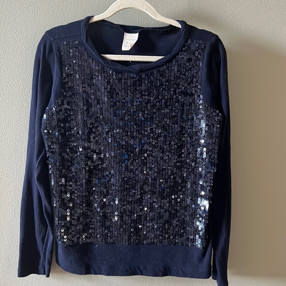 Girls Crewcuts Long Sleeve Sequin Shirt